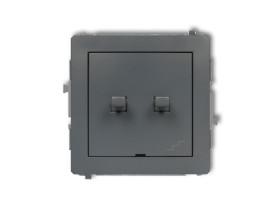 DECO Wyłącznik pojedynczy ze schodowym (wspólne zasilanie) w stylu amerykańskim grafitowy mat 28DWPUS-10.1 KARLIK