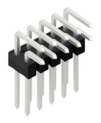 Pin header, 10 pole, pitch 2.54 mm, angled, black, 10053114