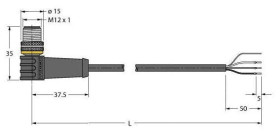 Turck 6626290 Kabel połączeniowy czujnika/aktuatora WSS4T-2/TEL, piny: 3, 2 m, 1 szt.