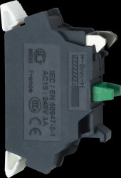 ZBE1015 Auxiliary switch block for XB4, XB5, 1 NO contact with spring cl