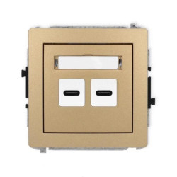 DECO Mechanizm ładowarki USB podwójnej 2xUSB C, 20W max., złoty metalik 8DCUSB-7