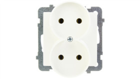 As Gniazdo Podwójne B/U Ecru Gp-2Gr/M/27