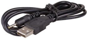 DC adapter cable, 0.8 m, black, plug 2.5 x 0.7 mm, straight to USB-A, AK-DC-02