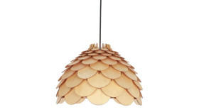 Wisząca Lampa Z Efektownym Drewnianym Abażurem Burgo Do Salonu O35cm...