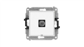 Icon Mechanizm Gniazda Antenowego Pojedynczego Tv, Bez Pola Opisowego Biały...