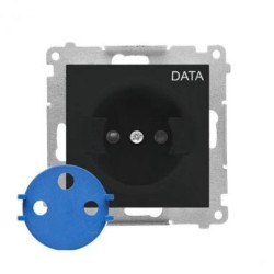 Simon 55 Gniazdo DATA z kluczem uprawniającym (moduł) 16 A, 250 V~, szybkozłącza Czarny mat TGD1CZ.01/149