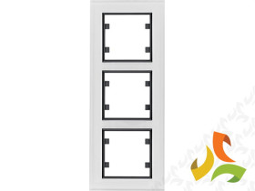 LUMINA PASSION Ramka 3 potrójna pionowa szkło białe WL9130 HAGER