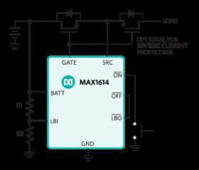 MAX1614 High-Side, N-Channel MOSFET Switch Driver
