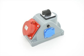 Rozdzielnica budowlana typ COMBOPOL 32A/5 + GS 230V + wyłącznik 0-1, obudowa naścienna / natynkowa, N1T01-01