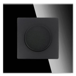 Ściemniacz dimmer 500W, 80W dla LED, regulator obrotów wentylatora - szklana ramka - czarny - Tawoia Glass