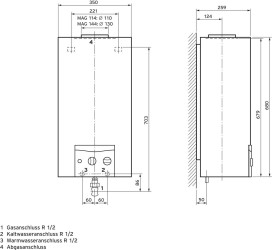 Podgrzewacz przepływowy Vaillant MAG 144/1 G E MAG 144/1 G E 23 kW