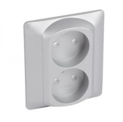 SISTENA LIFE Plakietka gniazda podwójnego metalic 771332