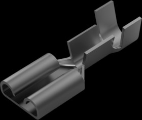 Uninsulated flat plug sleeve, 6.35 x 0.81 mm, 0.82 to 2.08 mm², AWG 18 to 14, brass, tin-plated, 41274