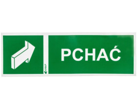 Samoprzylepna tabliczka ostrzegawcza /PCHAĆ/ 37E/G/FS