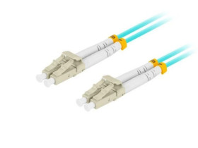 PATCHCORD ŚWIATŁOWODOWY MM LC/UPC-LC/UPC DUPLEX 3.0MM OM3 50/125 LSZH 0.5M AQUA LANBERG FO-LULU-MD31-0005-TQ