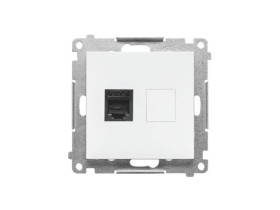 SIMON 55 Gniazdo telefoniczne pojedyncze RJ12 biały mat TF1.01/111 KONTAKT SIMON