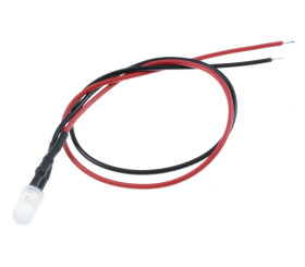 White Diffused Lens Prewired 5mm LED 20cm 12V