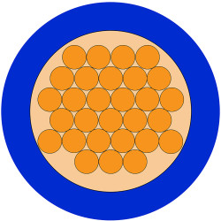 Przewód montażowy 4mm² Niebieski RS PRO PVC 12 AWG 750 V dł. 100m 50/0,3 mm +70°C IEC 60332-1