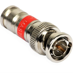 Wtyk koncentryczny BNC 75ohm kompresyjny czerwony MASTER na przewód RG59