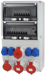 Rozdzielnica budowlana 26M 2x32A/5P 2x16A/5P 4x230V + zabezpieczenia RSX224FC224