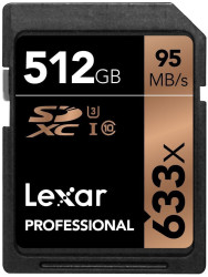 Karta SD SDXC, 512 GB SLC, Lexar Professional 633x