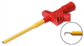 KLEPS 2900 RT Chwytak haczykowy z gniazdem 4mm, L=126mm, czerwony, bezpieczny 1kV AC/DC, kat. III, 20A, Hirschmann, 972309101, K