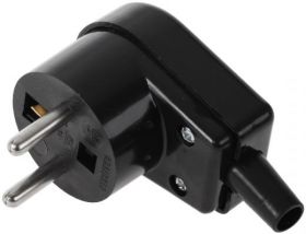 Wtyczka kÄtowa z uziemieniem czarna WT-20S-2