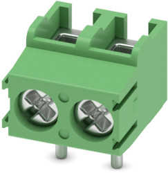 PCB terminal, 2 pole, pitch 5 mm, AWG 26-14, 17.5 A, screw connection, green, 1935310