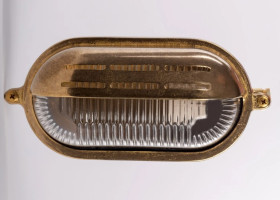 Oprawa mosiężna OVAL 46, E27, 60W, klosz przeźroczysty-szkło, IP64, przysłona A46