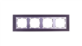 Simon 82 Ramka Poczwórna Pozioma Kamień Łupek/ Ramka Pośrednia Aluminium Mat...