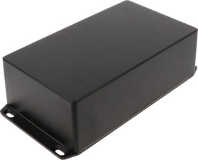 Aluminum die cast enclosure, (L x W x H) 192 x 112 x 61 mm, black (RAL 9005), IP65, 1590WR1FLBK