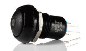 Przycisk miniaturowy Zatrzaskowy SPST średnica wycięcia 13.6mm, montaż panelowy APEM