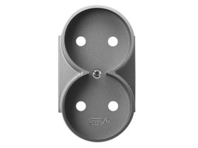 ARIA Pokrywa gniazda podwójnego do ramki szary mat PGP-2UR/70 OSPEL