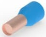 Insulated wire end ferrule, 16 mm², 24 mm/12 mm long, DIN 46228-4, blue, 2-966067-6