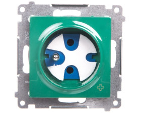 Simon 54 Gniazdo pojedyncze DATA z/u z kluczem uprawniającym 16A 250V antybakteryjne zielone DGD1.01/AB33