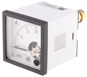 Amperomierz analogowy panelowy DC zakres 0/30A For Shunt 75mV wysokość wycięcia: 48mm wartość 0/30A For Shunt 75mV