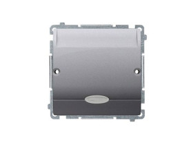 SIMON BASIC Wyłącznik hotelowy pojedynczy z podświetleniem LED Imax0 (2) A srebrny mat BMWH1.02/43 KONTAKT SIMON