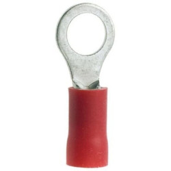 Końcówka oczkowa izolowana typ KC DIN 1,5mm2 / M6 miedziana cynowana galwanicznie czerwona 100szt.