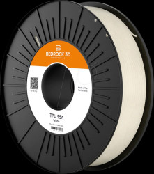 TPU-2303B075 TPU 95D filament, white, 2.85 mm, 750 g