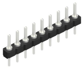 Pin header, 9 pole, pitch 2.54 mm, straight, black, 10057818