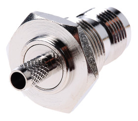 Złącze koncentryczne Montaż w przegrodzie Żeński 50Ω typ złącza Złącze TNC Połączenie zagniatane