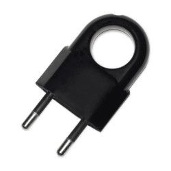 Wtyczka prosta z uchwytem płaska b/u 2,5A 250V czarna ZN-11-CZ