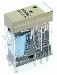 G2R-2-SND 24DC(S), Przekaźnik, DPDT (2 styki), napięcie cewki 24VDC, obciążenie styku max. 5A, wskaźnik LED + dioda rozładowcza,