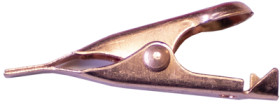 Alligator clip, silver, max. 5.6 mm, L 27.8 mm, solder/crimp connection, BU-34C