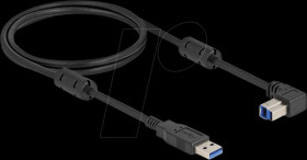 81112 USB 3.0 cable, A plug to B plug, 90° down, 1 m