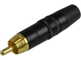 REAN Wtyk RCA Cinch na kabel do 6,1mm pozłacany czarny NYS373-0