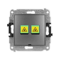 ICON Mechanizm gniazda światłowodowego/optycznego podwójnego, bez pola opisowego grafitowy 11IGOPBO-2