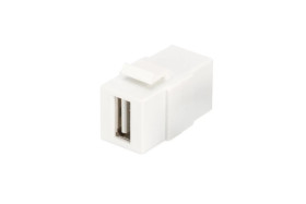 Moduł Keystone USB 2.0 łącznik do gniazd i pustych paneli żeński/żeński biały DN-93400