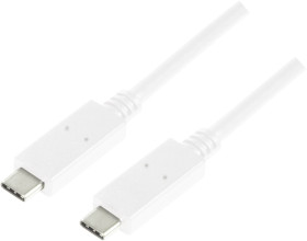 LogiLink Kabel USB USB 3.2 Gen1 Złącze męskie USB-C®, Złącze męskie USB-C® 1.00 m biały CU0131