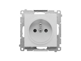 SIMON 55 Gniazdo pojedyncze z uziemieniem z przesłonami szybkozłącza aluminium mat TGZ1CZ.01/143 KONTAKT SIMON